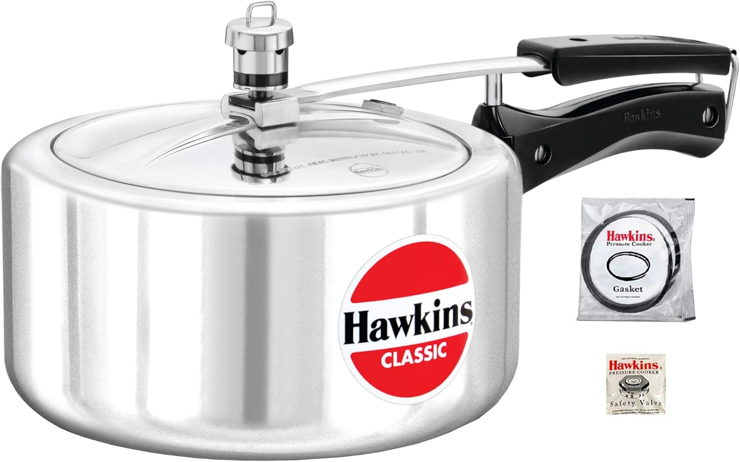 3.5 Litre Hawkins Classic Aluminium Pressure Cooker - Bundle with LSL Cookbook