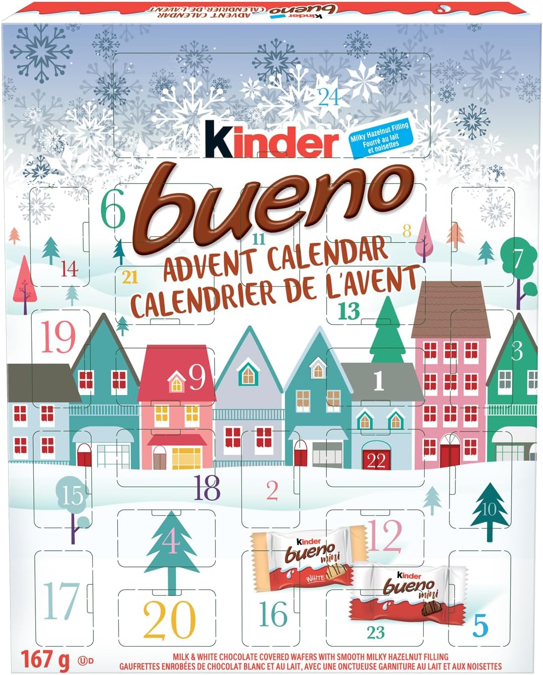 KINDER BUENO Chocolate Advent Calendar, Christmas Chocolate, 167g