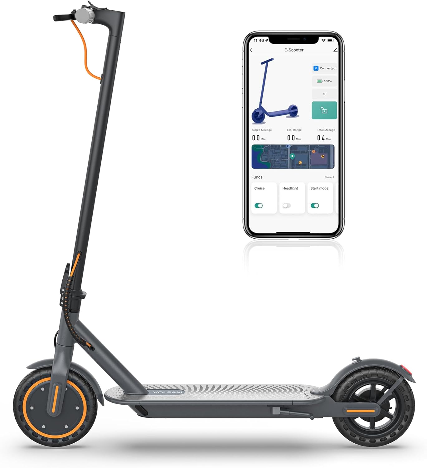 VOLPAM Electric Scooter, 300W/500W Motor, 21-27 Miles Range, Folding E-Scooter for Adults, Electric Kick Scooter with Dual Braking