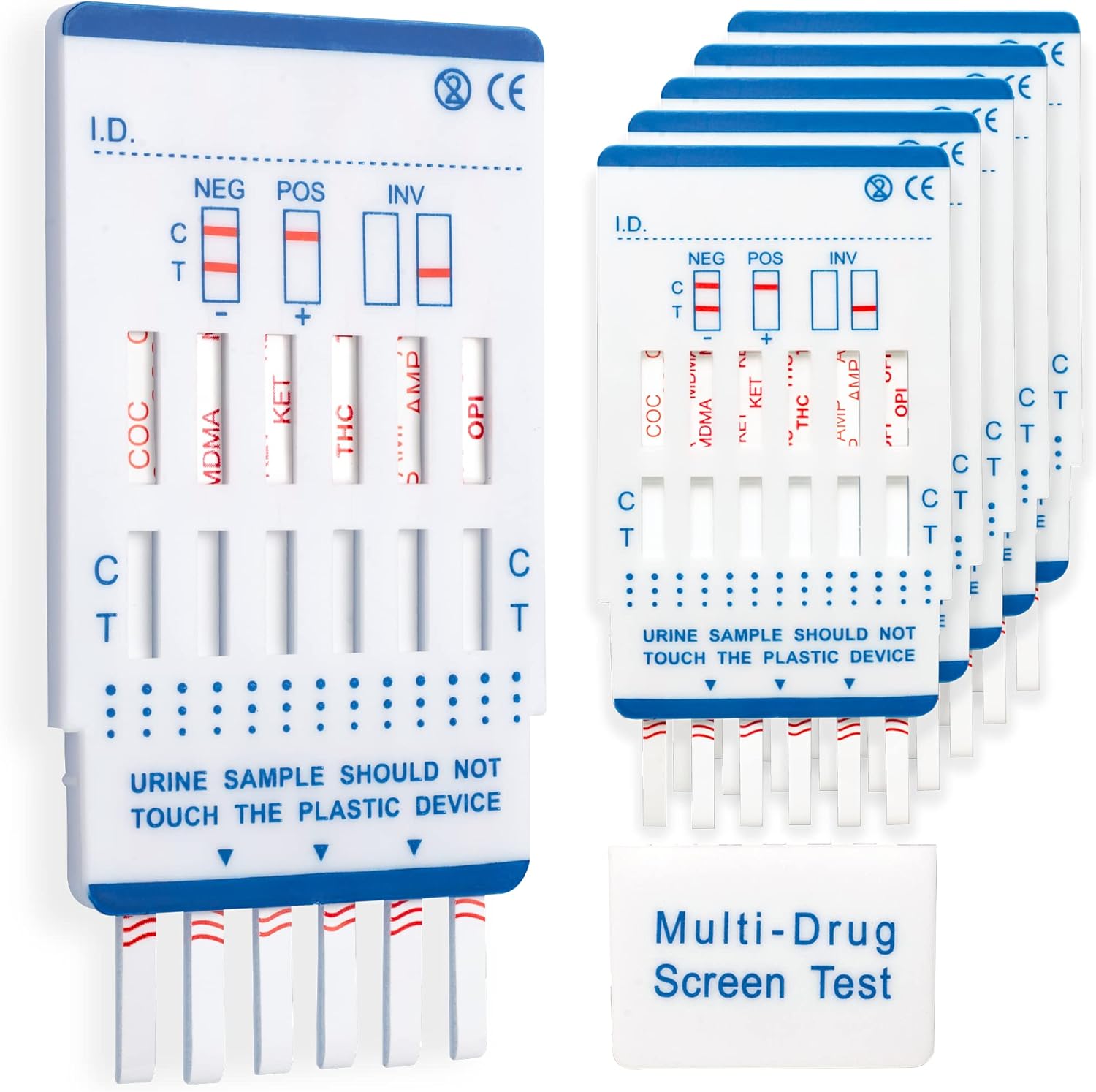 5 x Drug Testing Kits | Tests for 6 Drugs of Abuse in Urine | Cocaine, Cannabis, Opiates, Amphetamines, Ketamine and Ecstasy