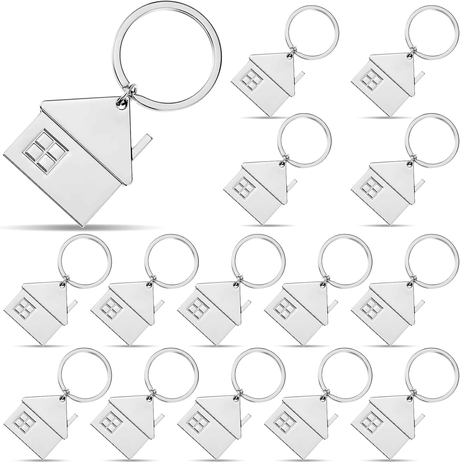 Taiyin House Key Chain House Shaped Pendant Keychains Home Keychain Set Cute Home with Window Key Charm Metal Keyring Gift