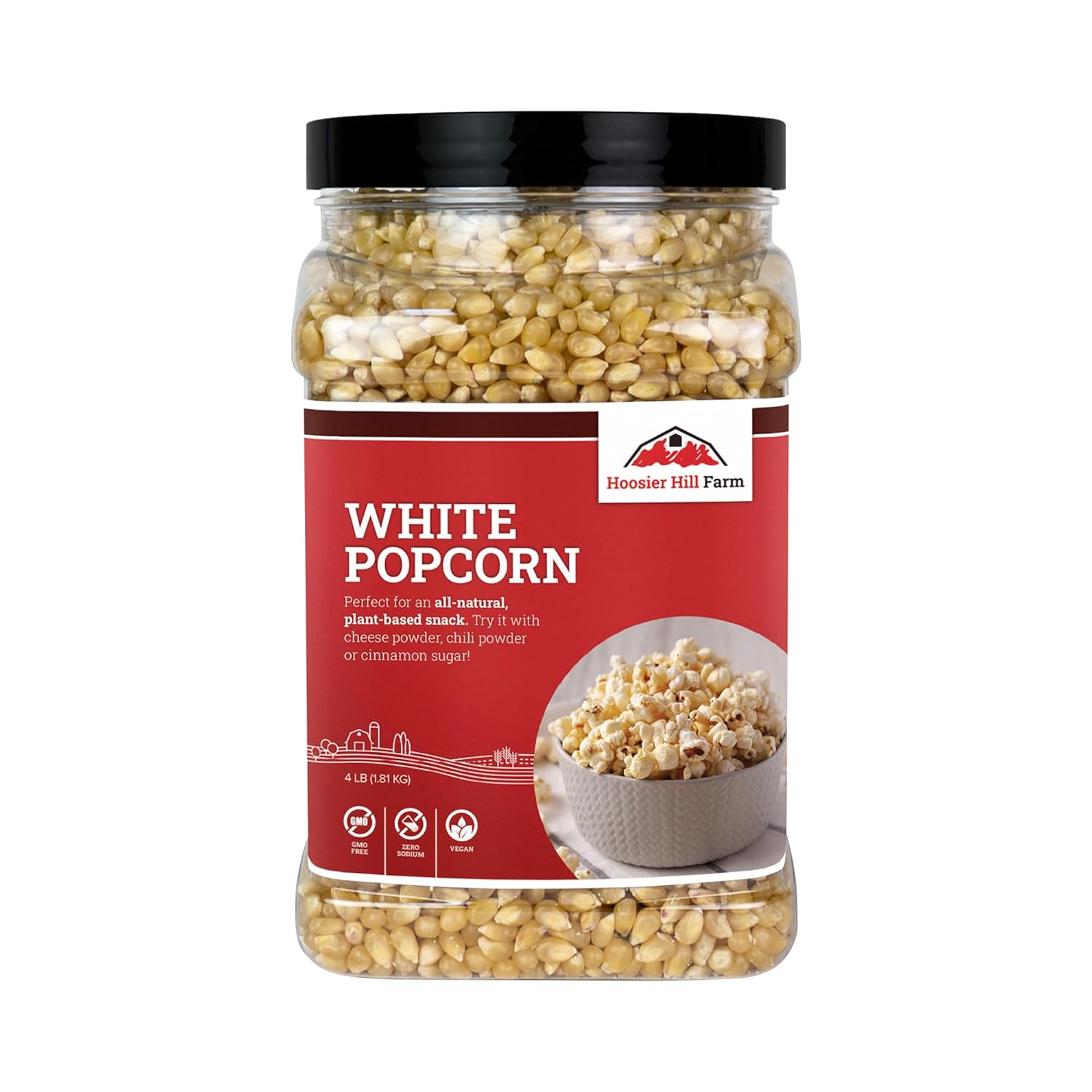 Hoosier Hill Farm White Popcorn, 4LB (Pack of 1)