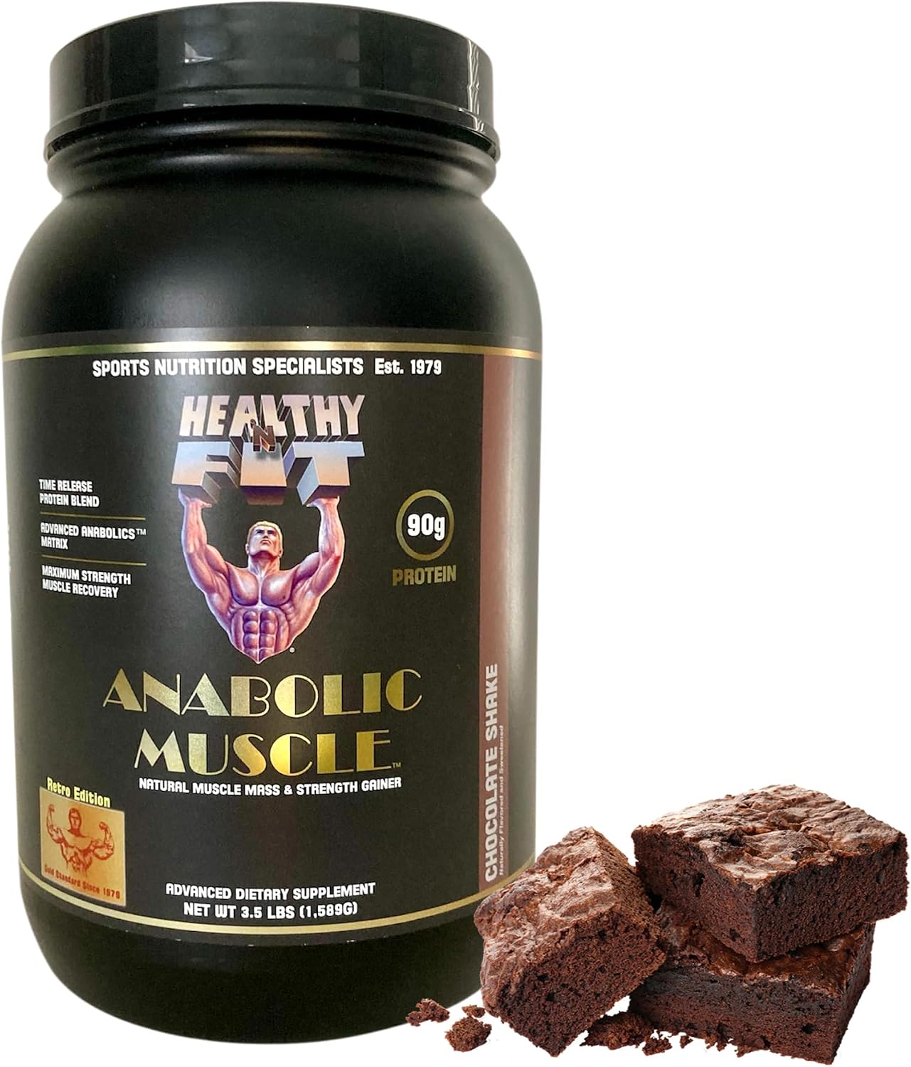 Healthy 'N Fit A. Muscle (Chocolate) 3.5 lb - Natural Protein and Muscle Mass Gainer