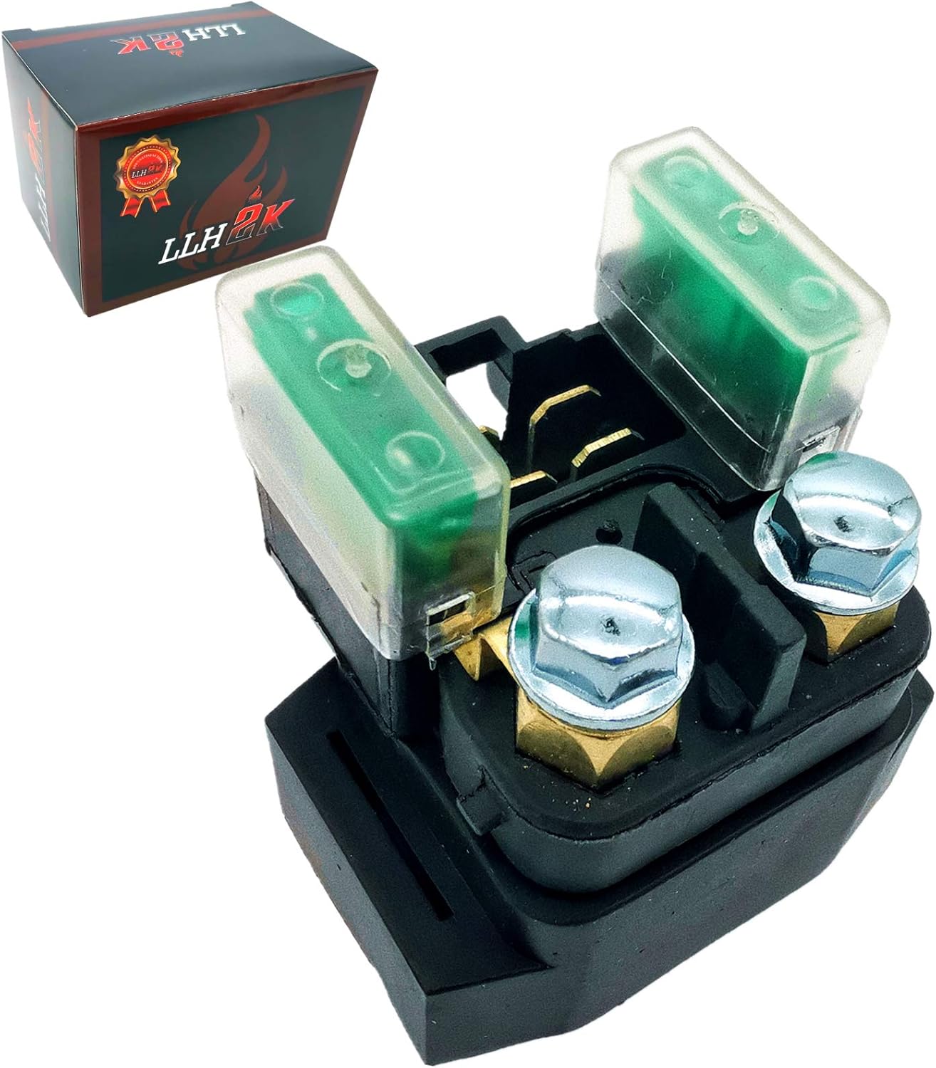 LLH2K Starter Solenoid Relay for Yamaha ATV YFM 350 400 450 660 Raptor Grizzly- Raptor Grizzly Kodiak Wolverine Big Bear- for Yamaha 2002 2003 2004 2005 2006 2007 2008 High Heat