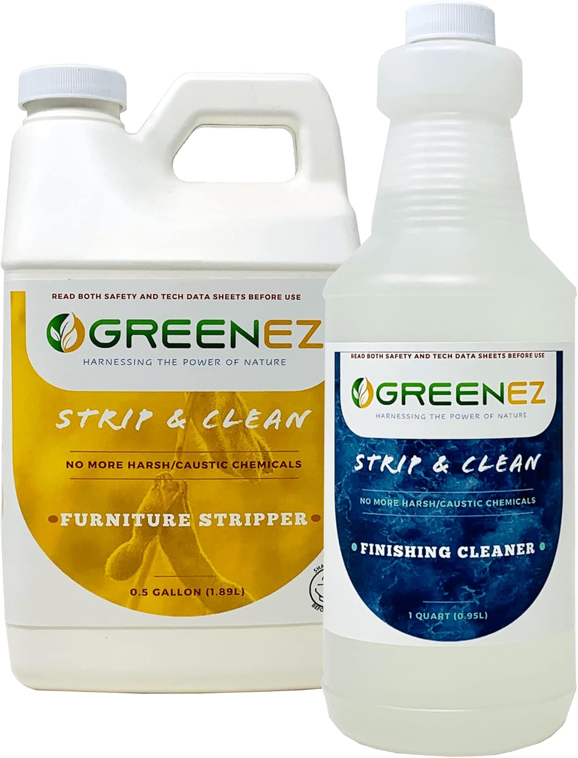 Strip & Clean Furniture Stripping Kit | Removes Multiple Paint Layers | Varnish & Epoxy Remover | Wood Paint Stripper | Melts Coatings | Soy-Based Formula | Includes Residue Removal Spray