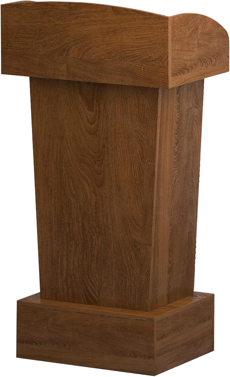 Wooden Podium Stand Lectern Walnut Color 16MM Wood Board Elegant Design with Storage Wooden Pulpit for Restaurants Churches Seminars Schools