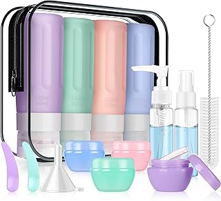 16 Pcs Silicone Bottles Set, Leak-Proof Design, Travel Size, TSA Approved for Toiletries, Portable Containers and Best Gifts for Women (BPA Free)