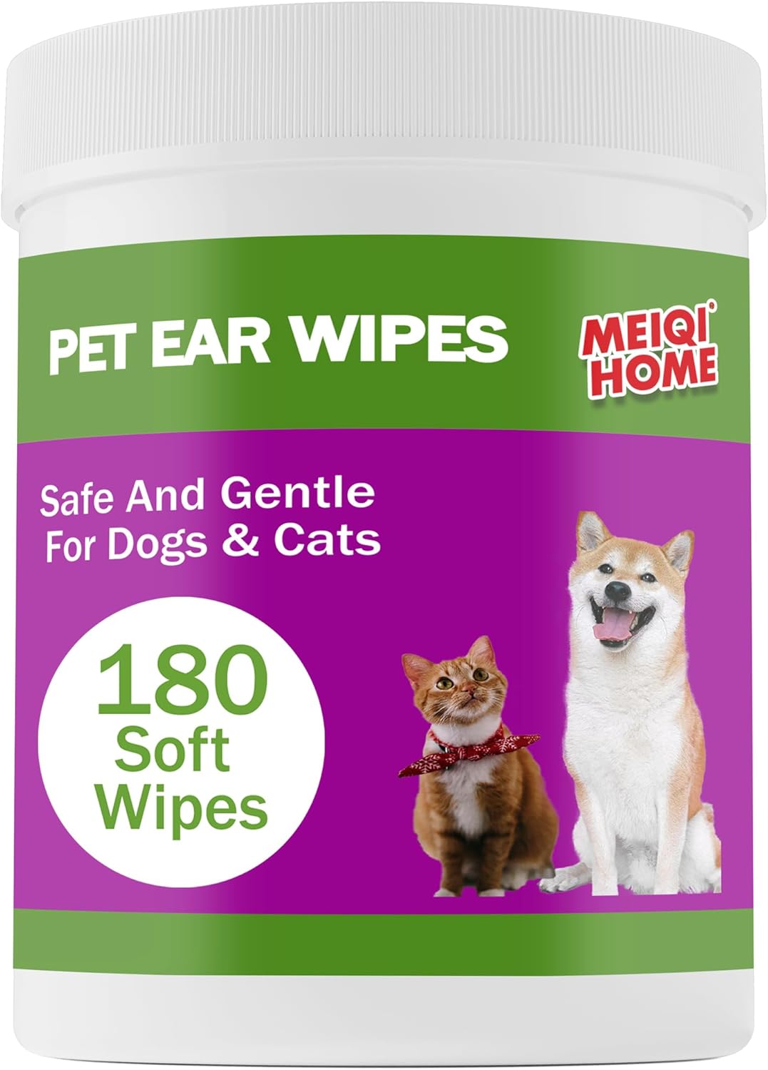 180 Count Dog Ear Cleaner Wipes ,Dog Ear Wipes ,Gently Remove Ear Wax, Debris ,Soothes & Relieves Ear Itching, Fresh Mugwort Scent, All Natural Ingredients,Safe & Gentle Ear Wipes for Dogs & Cats
