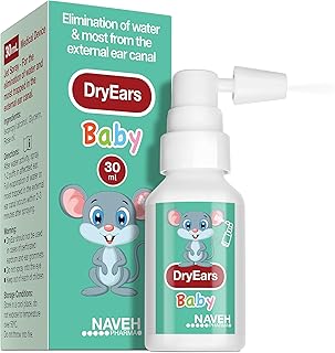 NAVEH PHARMA Dry Ears Baby | Swimmers Ear Drops Spray | Ear Drying Drops for Little Swimmers | Remove Water Trapped in Ears in Seconds | Prevent Hearing Loss (1 Fl Oz)