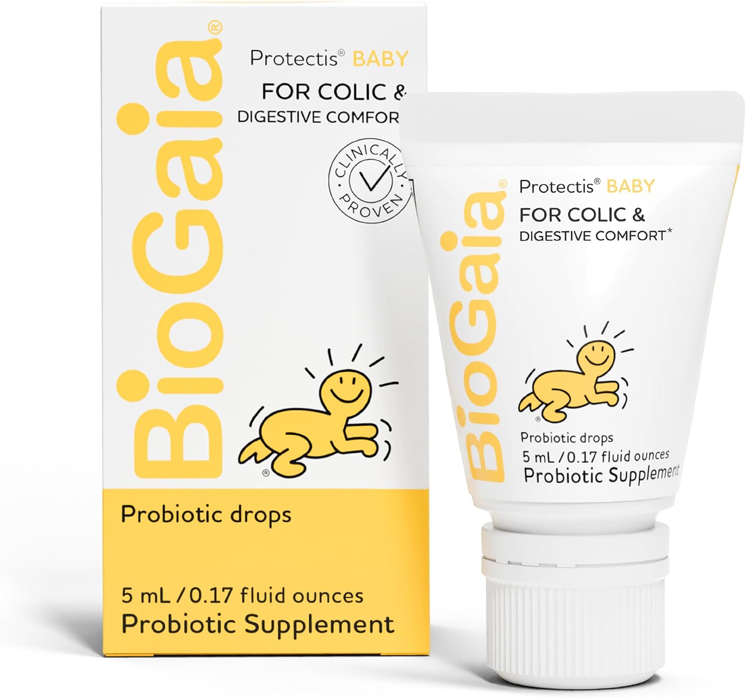 BioGaia Protectis Baby Probiotic Drops | Baby Essentials for Colic & Gas Relief | Safe for Newborns | Ease Crying, Fussing, Colic, Gas, Spit-ups & Constipation | No Dairy, Soy & Gluten | 5mL