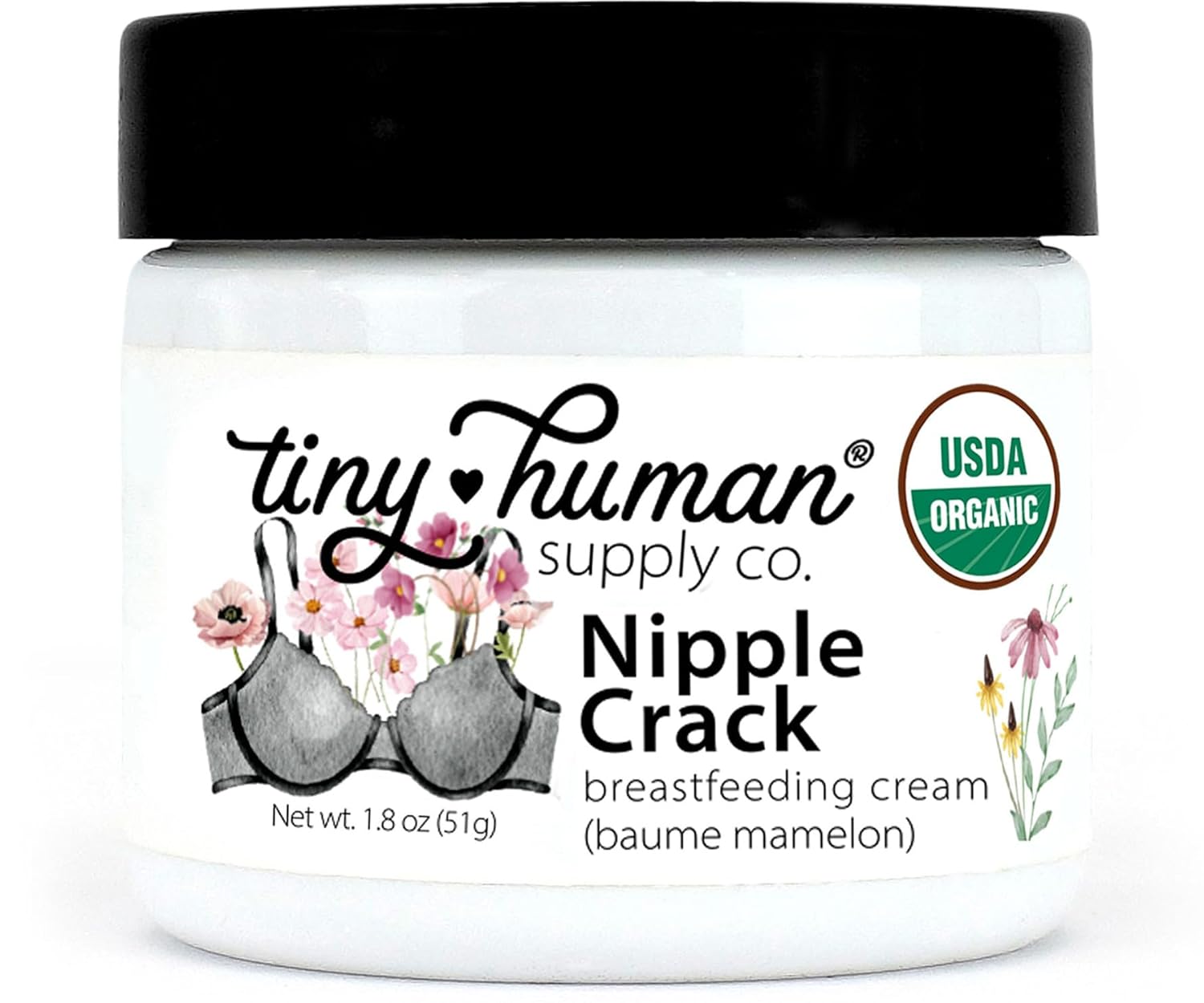 Organic Nipple Cream, Nipple Crack Lanolin Free Nipple Butter, Balm for Breastfeeding Mother, No Need to Wash Off, Safe for Baby and Mama