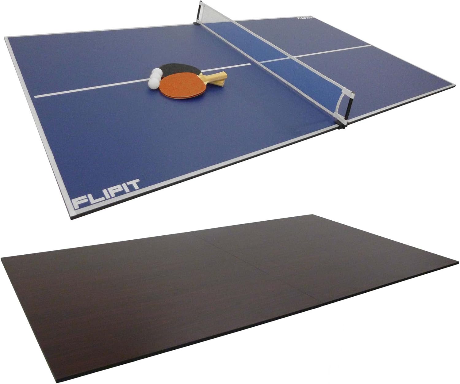 VIAVITO Flipit 6ft Table Tennis Top, Indoor Games Table, Table Tennis Set Inc. Bats, Balls, Net & Posts, for Families Adults and Kids, Reversible Ping Pong Folding Top