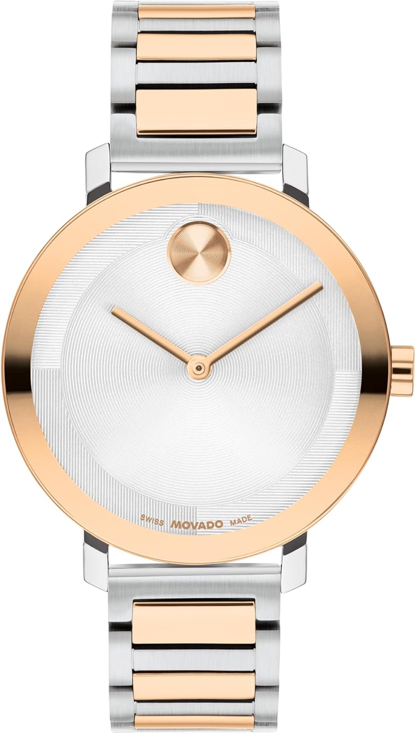 Movado Bold Evolution 2.0 Women's Watch - Swiss Quartz Movement, Stainless Steel Link Bracelet - 3 ATM Water Resistance - Luxury Fashion Timepiece for Her - 34mm
