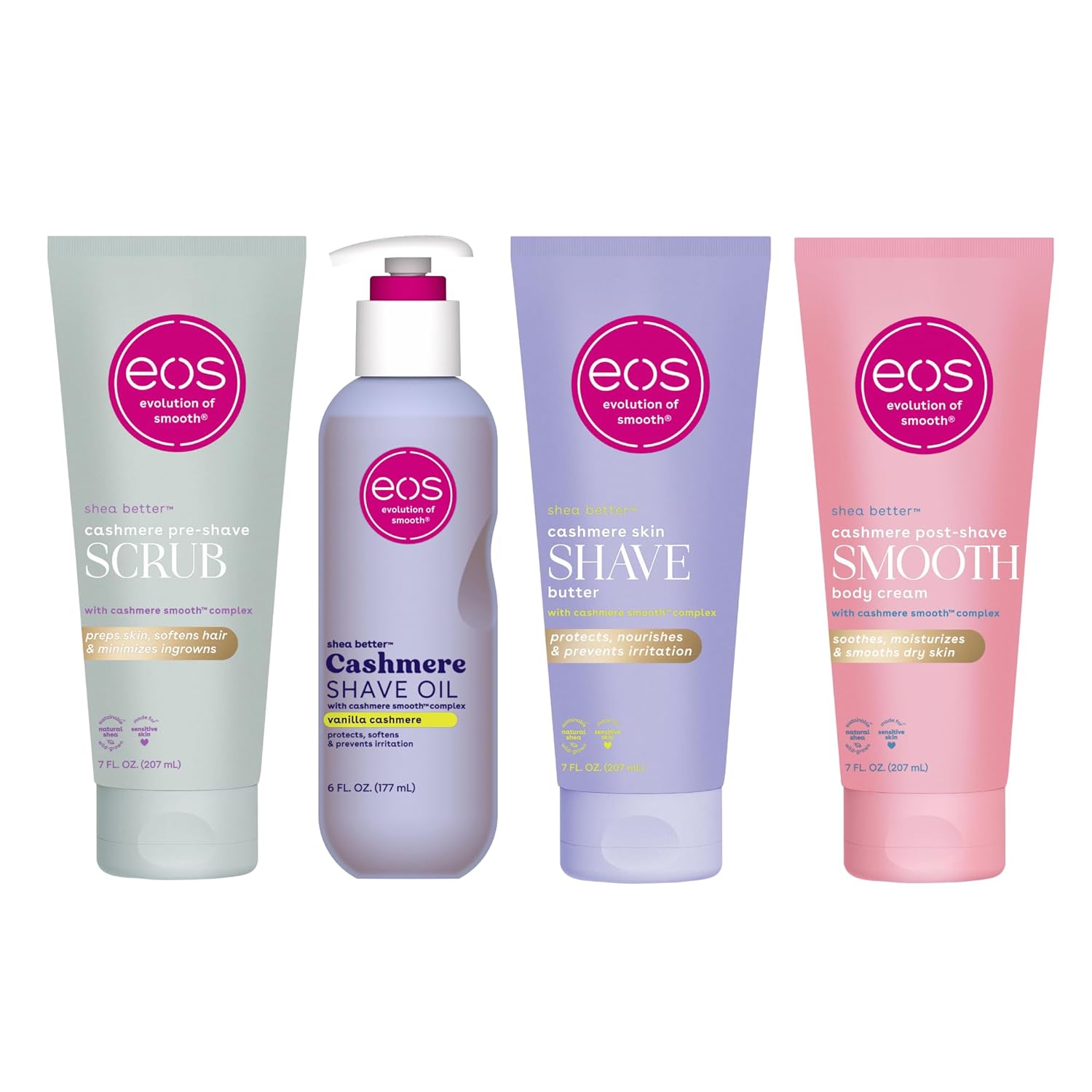 Bundle of eos Cashmere Skin Collection- Vanilla Cashmere Scented, 72-Hour Hydration