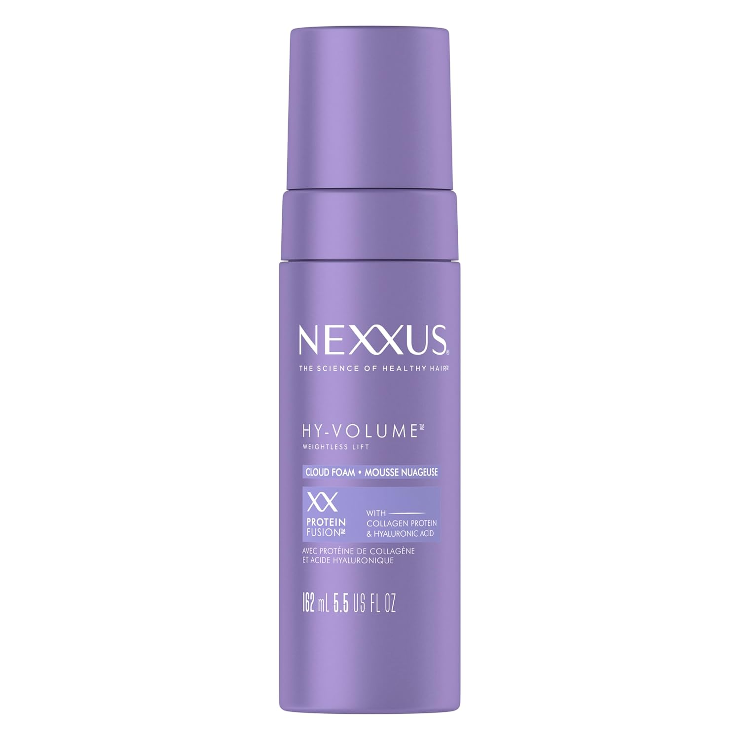 Nexxus Hy-Volume Weightless Lift Cloud Foam Treatment for Flat & Limp Hair, 48 Hours Volume, ProteinFusion with Collagen & Hyaluronic Acid, 5.5 fl oz