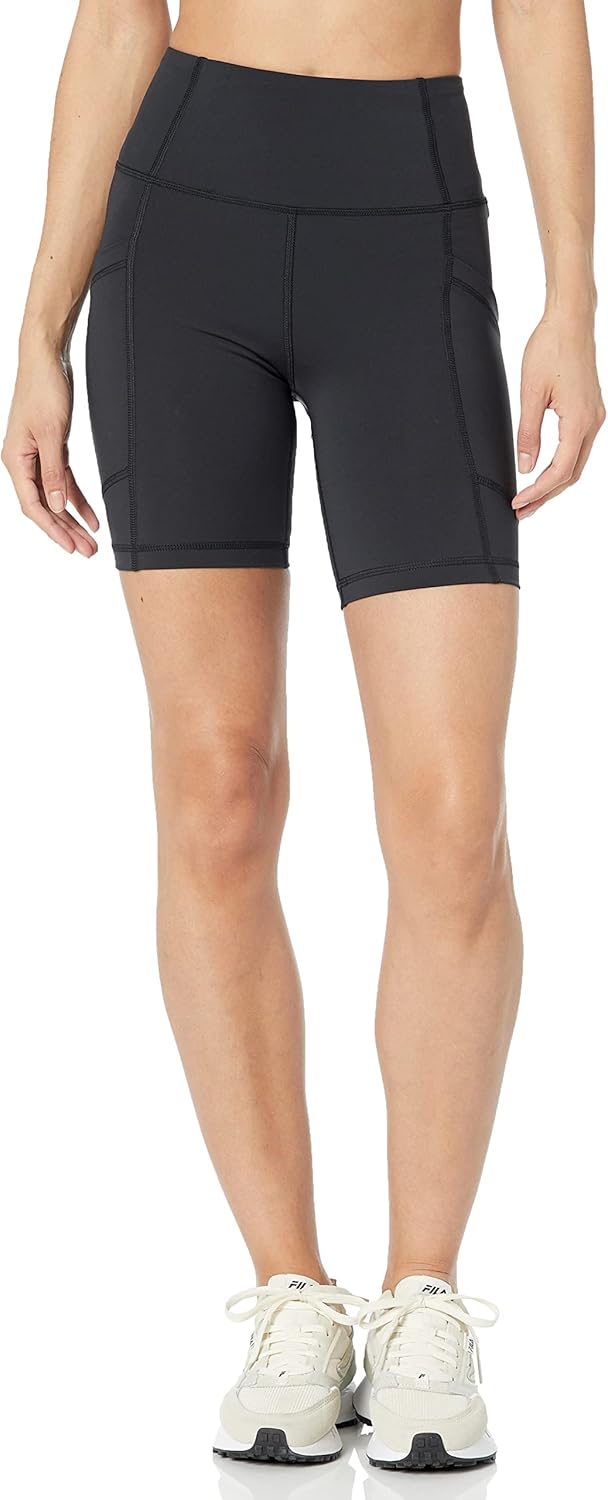 Amazon Essentials Women's Active Sculpt Moisture-Wicking High Waist Biker Shorts with Pockets