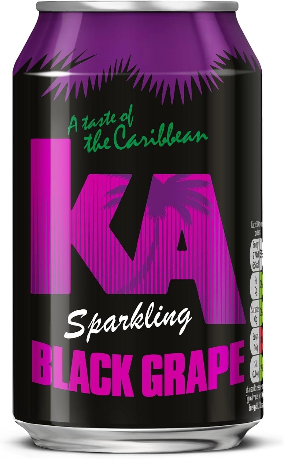 KA Sparkling Black Grape Soft Drink, 24 Pack, 330ml Cans
