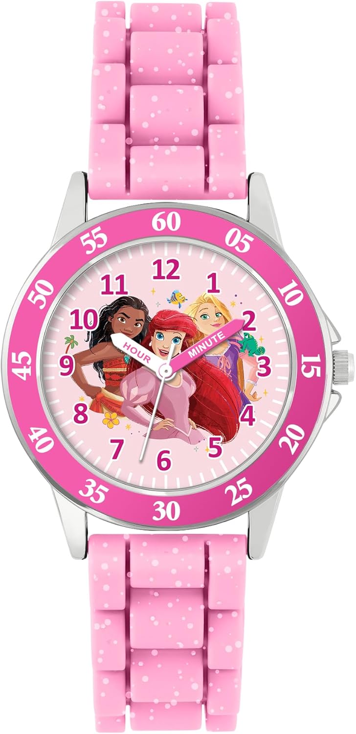 Disney Princess Kids Pink Time Teacher Analogue Watch PN4660