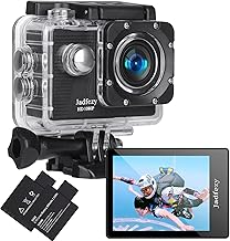 Action Camera FHD 1080P 12MP, 98FT/30M Underwater Waterproof Camera with 2 Batteries, Wide Angle Sports Camera with Accessories Kit Suitable for Helmet, Bicycle, etc.