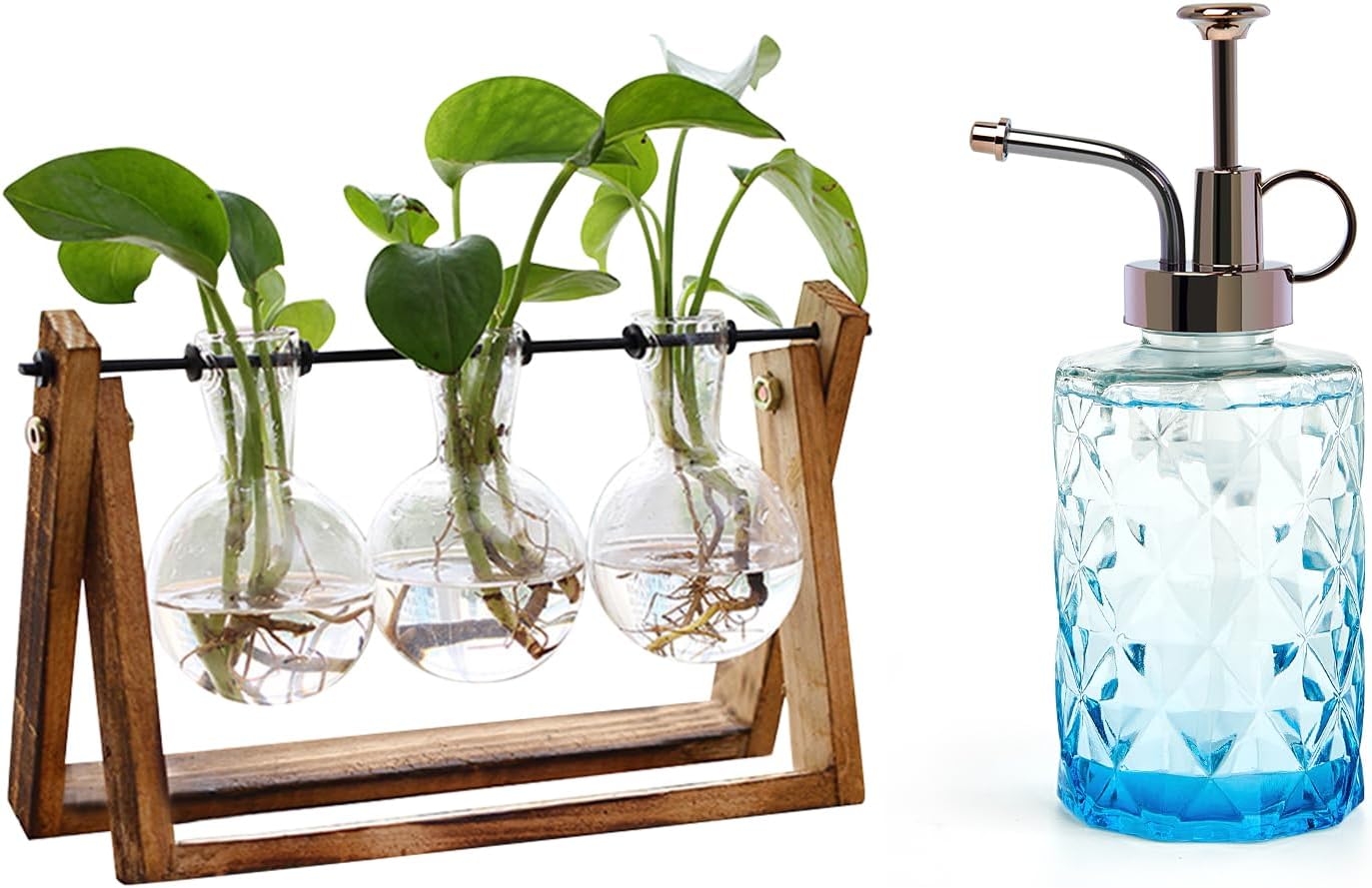 XXXFLOWER Plant Terrarium+Unicorns Indoor Watering Can+Upgraded Glass Plant Mister Spray Bottle 0.33L/11.15oz