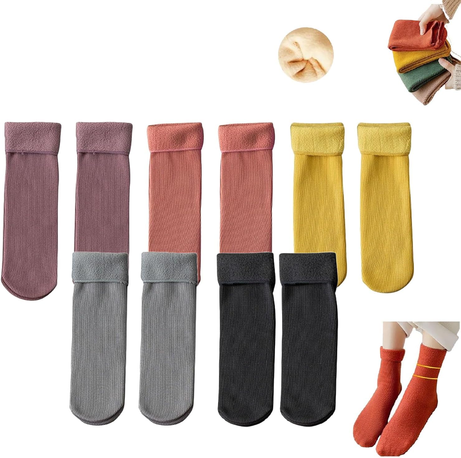 Qiukuicaoben Janemore Socks,Fleece cozy socks Fleec ecozy - Ultra Soft Velvet Slim Thermal Sock Fleececozy Socks,Winter Stockings for Women and Men Fleececozy Socks