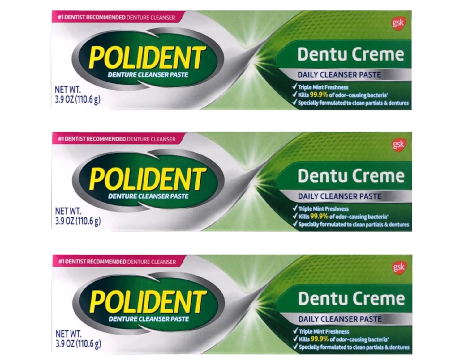 Polident Dentu-Creme 3.90 oz (Pack of 3)