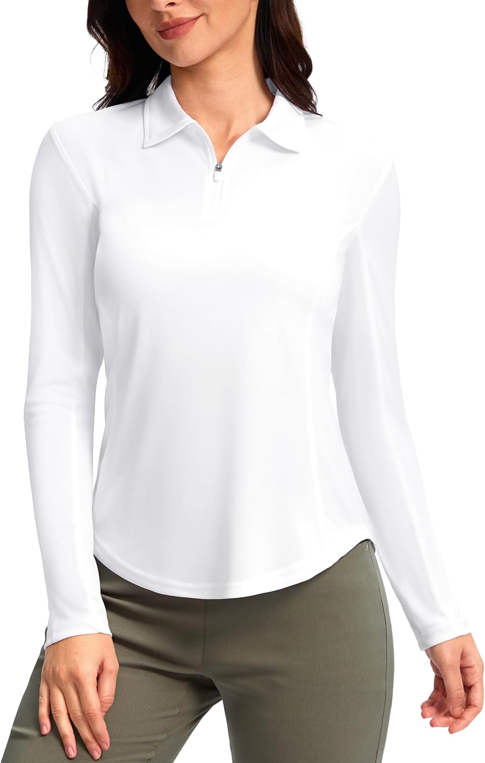 Women's Golf Shirts Lightweight UPF 50+ Long Sleeve Shirts UV Protection Quick Dry Cool Polo Shirts for Women Work Outdoor