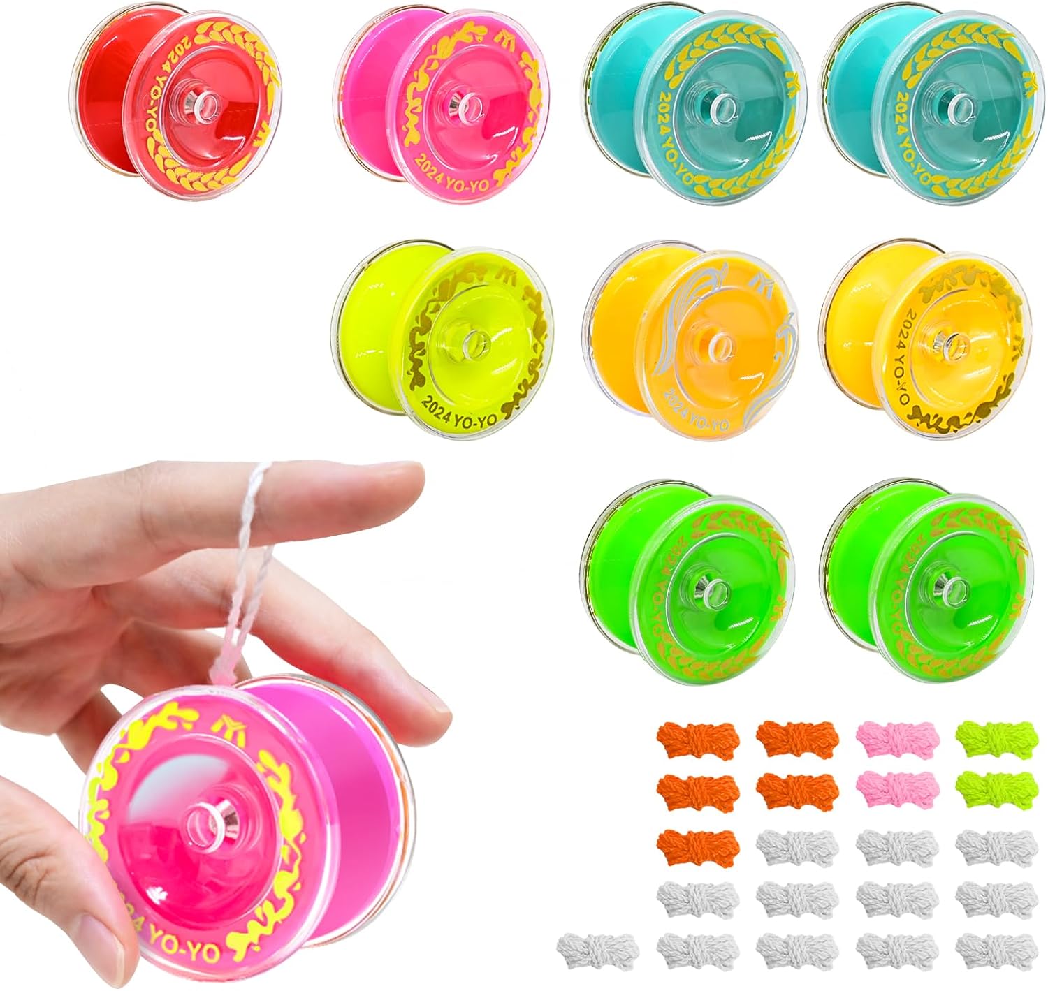 MirraSwit 9Pcs Responsive Yoyo for Beginners, Magic Yoyo, Professional Trick Yo yo, with 21 Strings for Adults, Beginners, Boys (Colorful)
