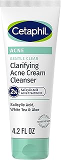 Cetaphil Acne Face Wash, Gentle Clear Clarifying Acne Cream Cleanser with 2% Salicylic Acid, Deep Cleans & Treats Acne Prone Skin, Skin Care for Sensitive Skin, 4.2oz