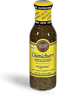 Gaucho Ranch Chimichurri Sauce Original Flavor | Chimichurri Seasoning Mix of Parsley, Garlic and Rosemary with Hints of Oregano | Adobo Sauce Gluten Free, Keto, Vegan | Ideal for Meat - 12.5oz