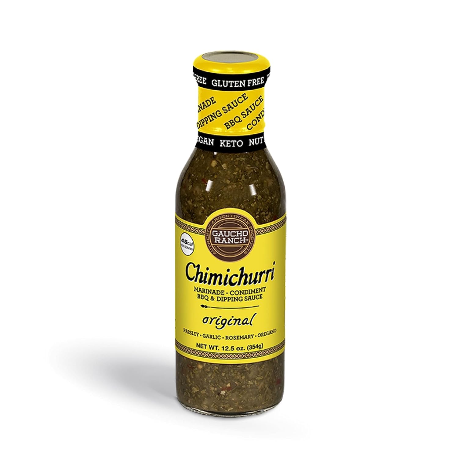 Gaucho Ranch Chimichurri Sauce Original Flavor | Chimichurri Seasoning Mix of Parsley, Garlic and Rosemary with Hints of Oregano | Adobo Sauce Gluten Free, Keto, Vegan | Ideal for Meat - 12.5oz
