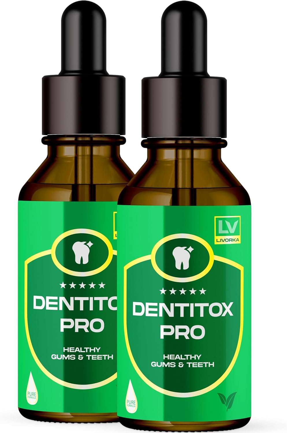 Dentitox Pro Drops for Healthy Teeth, Gums - Pack of 2 Bottles (60 Day Supply)