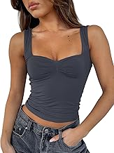 ForeFair Women Sleeveless Sexy Backless Going Out Crop Top Y2K Strappy Ruched Tank Top Summer Tight Slim Fit Cute Tops