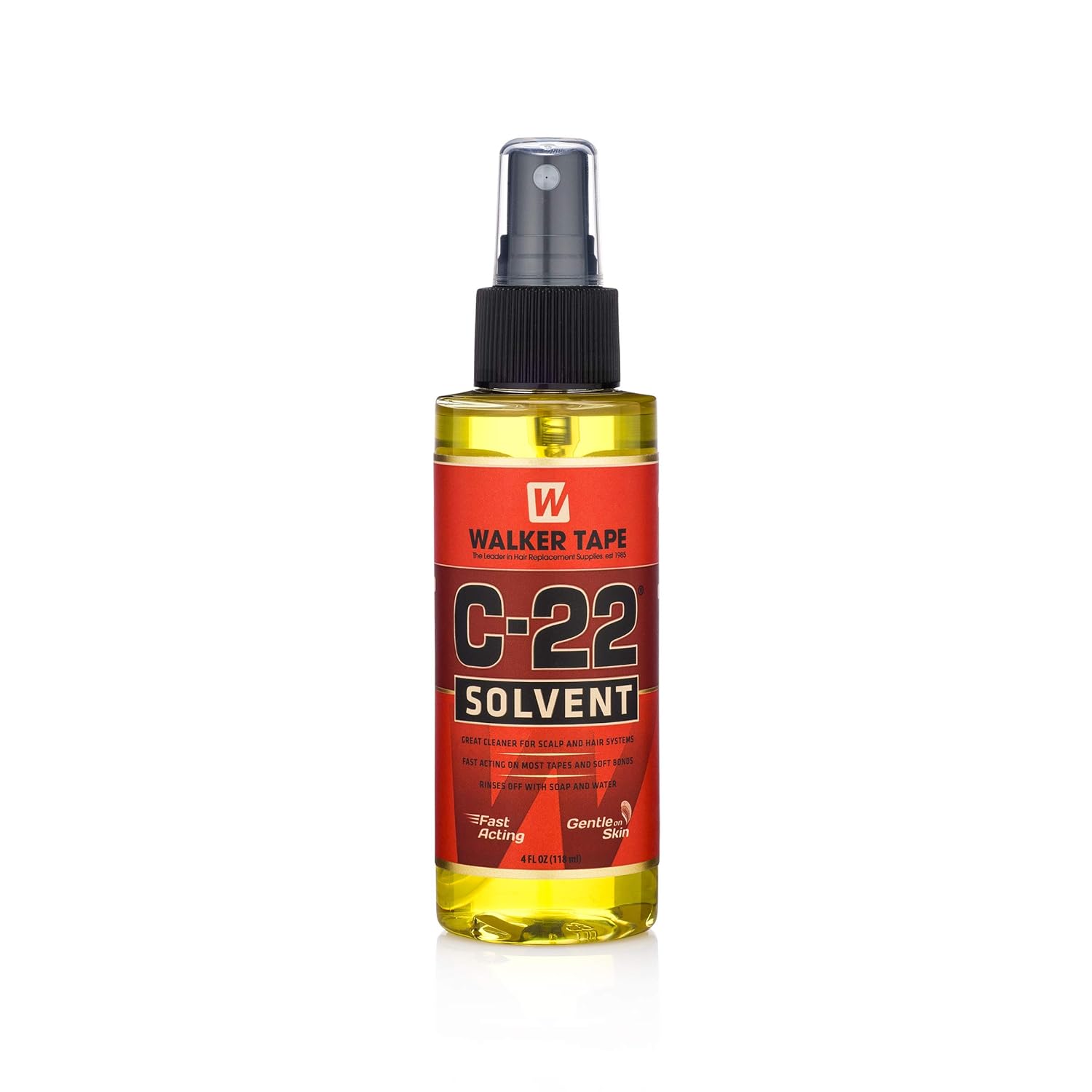 C-22 adhesive solvent by Walker Tape C22 Solvent 4 Oz Spray For Lace Wigs & Toupees