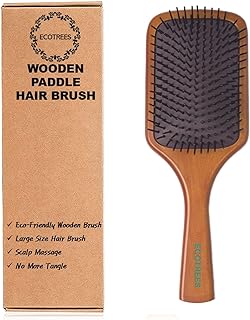 Ecotrees Wooden Paddle Hair Brush, Air cushion massage comb,Anti Static Detangling Paddle Brush for Reducing Hair Breakage