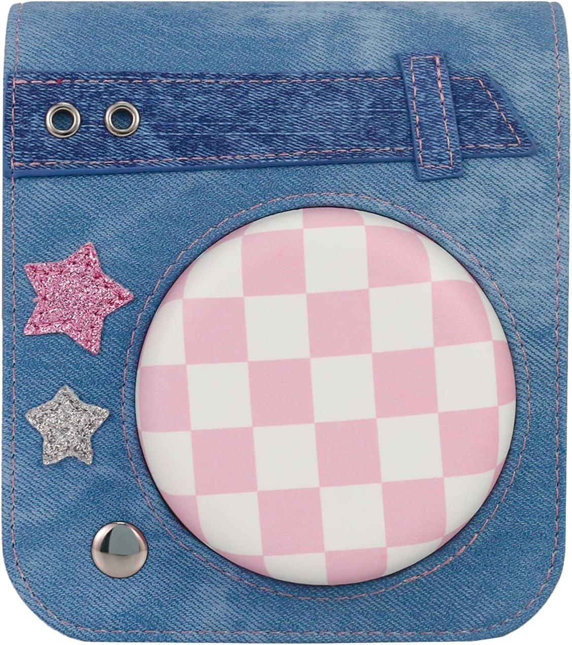 Protective Case Compatible with Fujifilm Instax Mini 12/11/40 Camera, Sweetheart Denim Camera Bag with Pocket and Adjustable Shoulder Strap