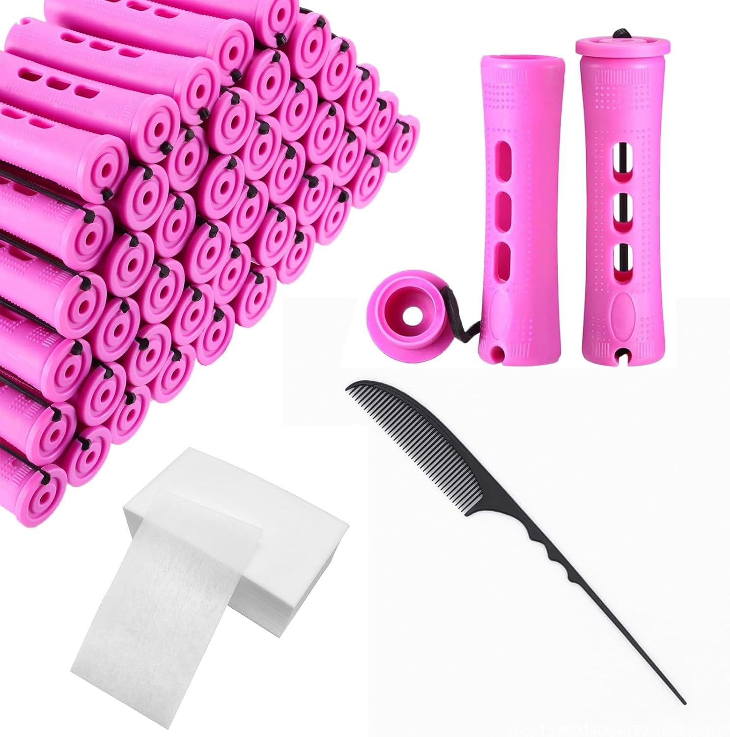131 Piece Set Perm Kit, Perm Rods, Hair Rollers, Perming Rods, Home Perm Kits For Women With Elastic Rubber Band Non Slip Plastic For Complete Home Perming Kit For Salon-Quality Curls & Waves