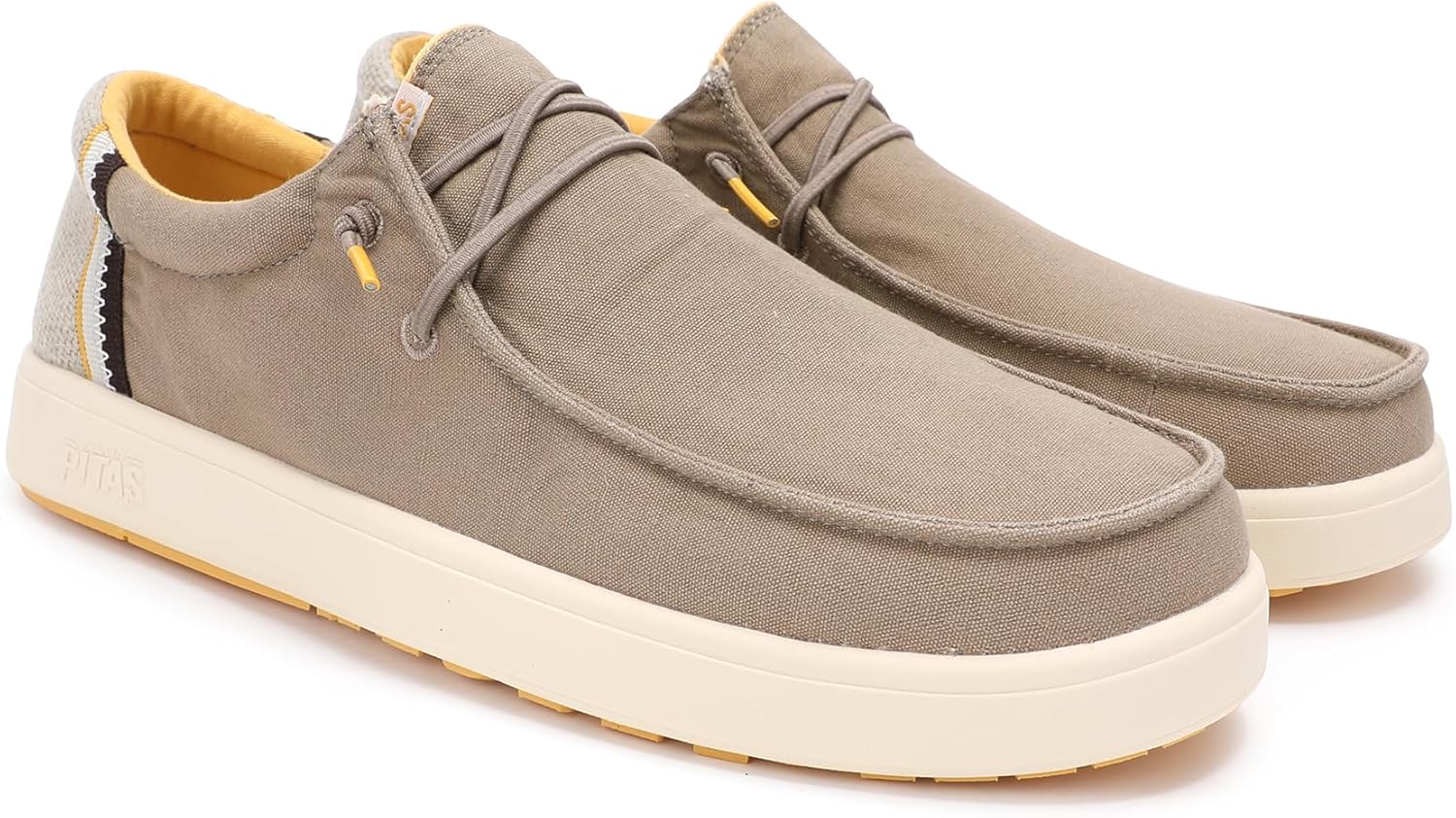 PITAS Men's Cana Slip-On Boat Shoes | Casual Loafers for Men | Comfortable & Lightweight Slip On Shoes | Taupe