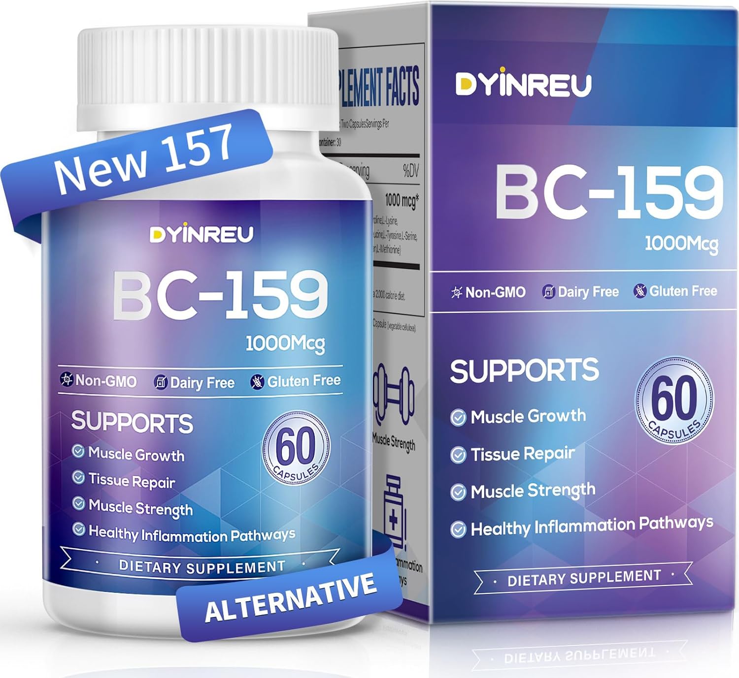 159 1000 MG, Dietary Supplement-Non-GMO, Gluten-Free, 60 Capsules