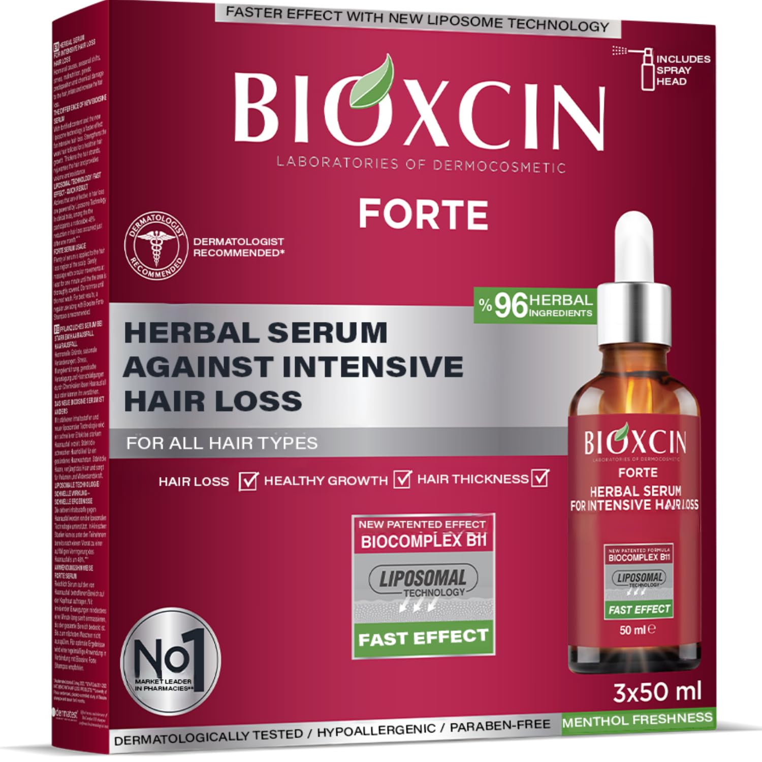 Anti-Hair Loss Hair Growth Serum Biotin & Keratin Hair Oil Treatment for Thinning, Weak & Damaged Hair Nourishing Scalp Serum for Stronger, Thicker, Fuller Hair, Men & Women, Daily Use 3 X 50 ML