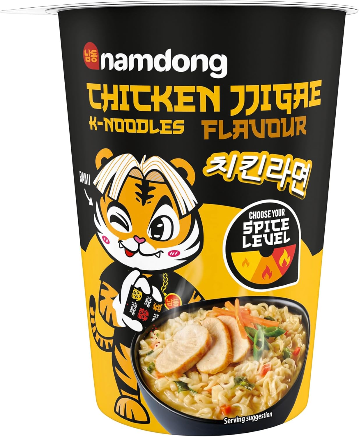 Namdong Chicken Jjigae Noodle Pot Korean-style instant noodles with a sachet of chilli mix 8x 84 g