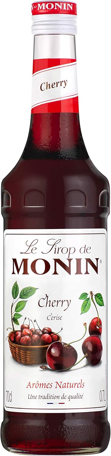 MONIN Premium Cherry Syrup 700 ml for Cocktails and Mocktails. Vegan-Friendly, Allergen-Free, 100% Natural Flavours and Colourings