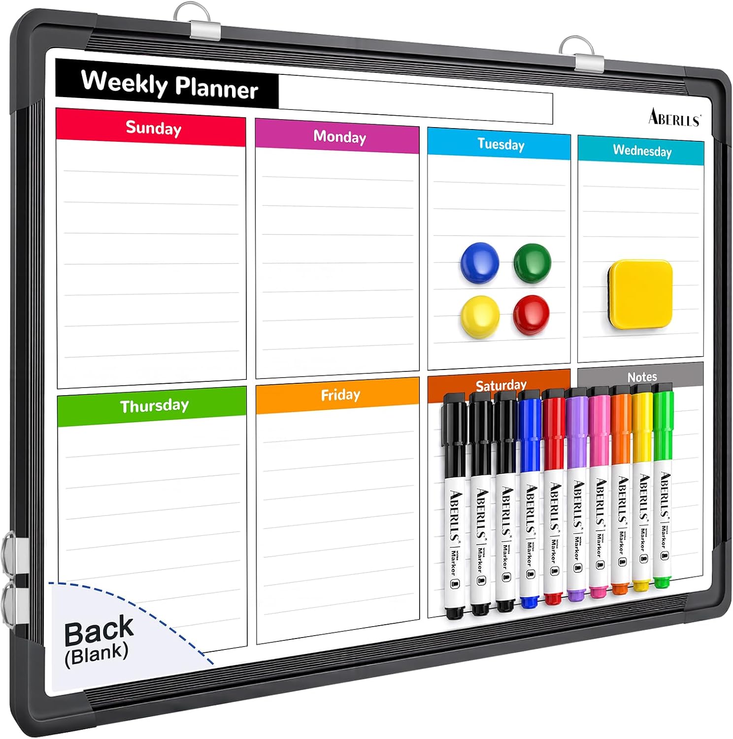 Weekly Calendar White Board for Wall, Dry Erase Board, Magnetic Whiteboard