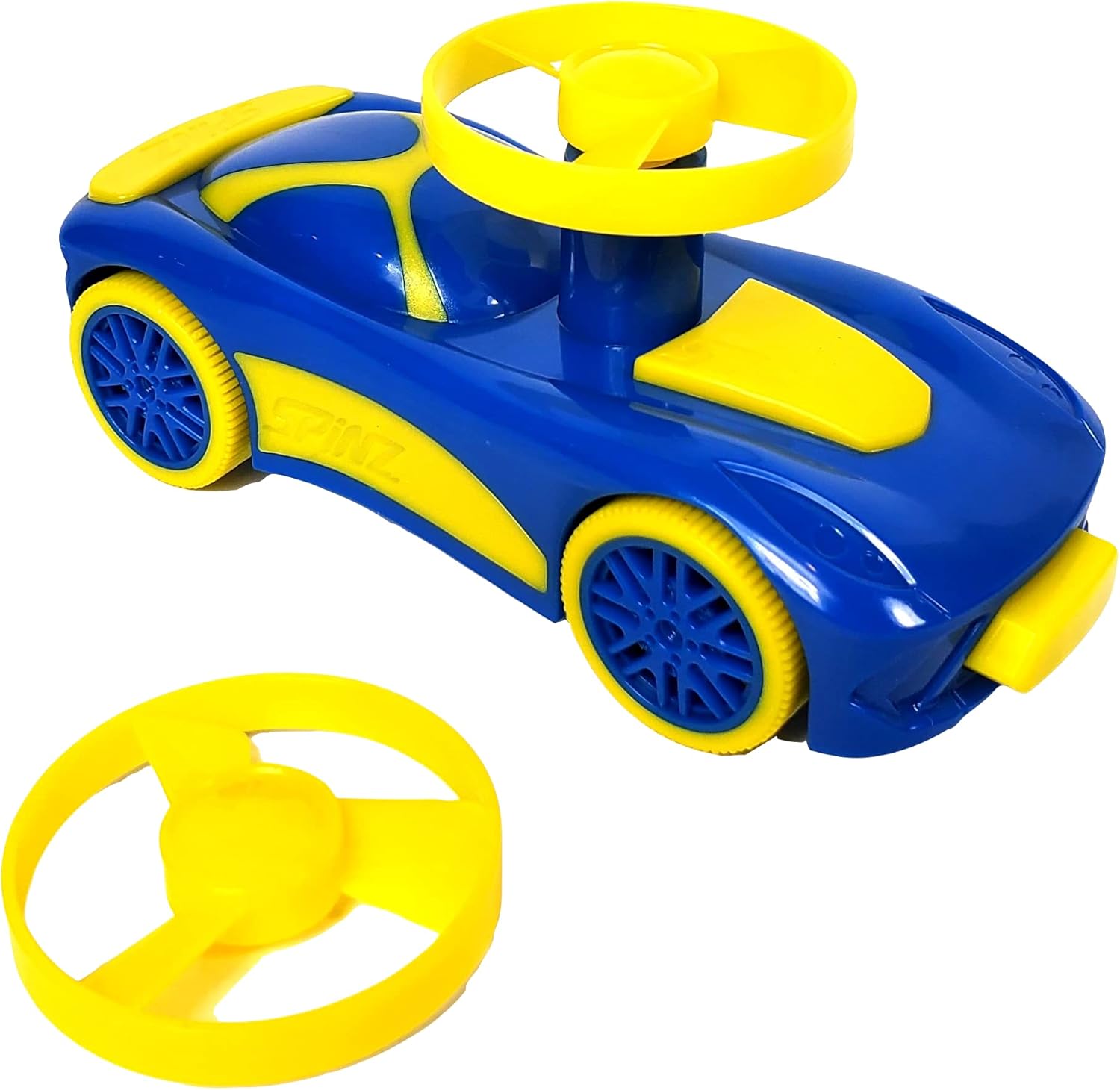 Tracer Racers Spinz Pull Back Fast Crashing, High Flying Race Car - Blue & Gold