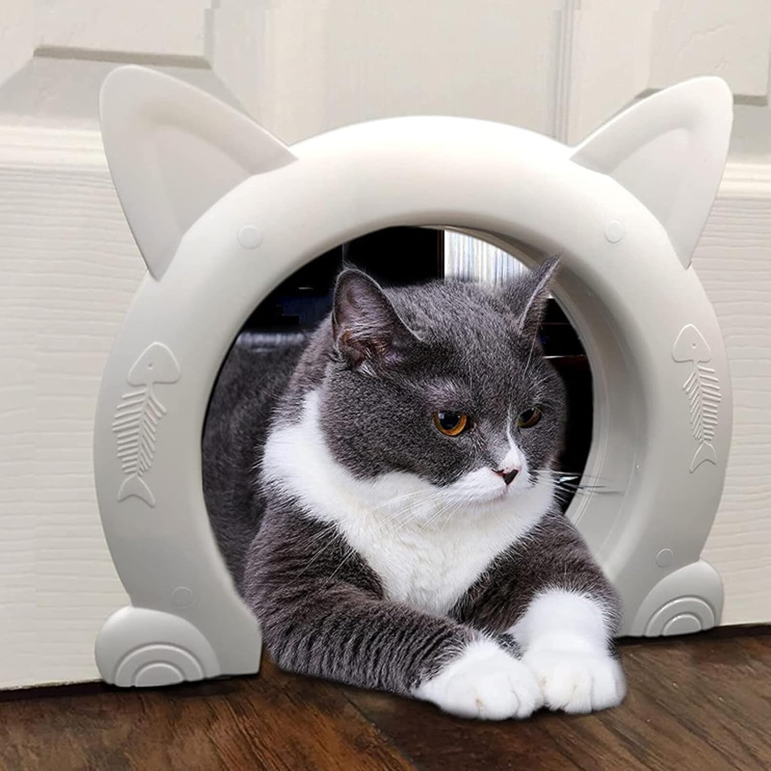 Cat Door Interior Door Cat Flap Pet Door Cat Corridor Indoor Cat Door for Upvc Door Indoor Hollow Core or Solid Inside Door,for Small Medium Large Cats Kittens Dogs