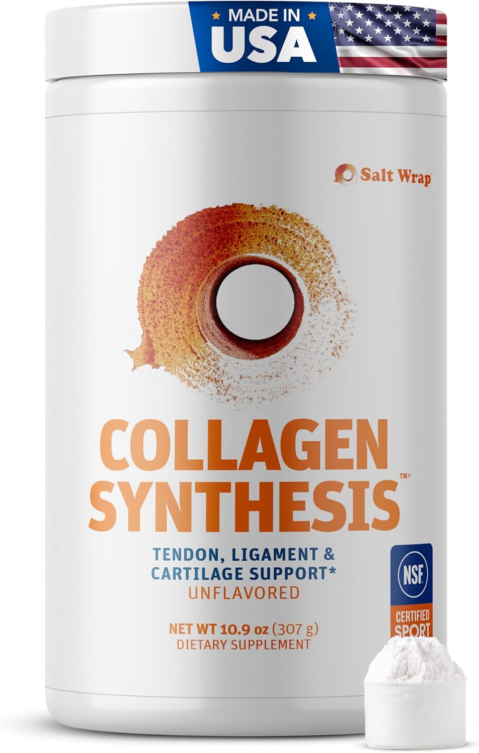 SaltWrap Collagen Synthesis Powder - Collagen Peptides for Joint Recovery with Fortigel & Tendoforte, Collagen for Women, Collagen for Men, Collagen Protein, Supports Tendons, Ligaments, NSF Certified