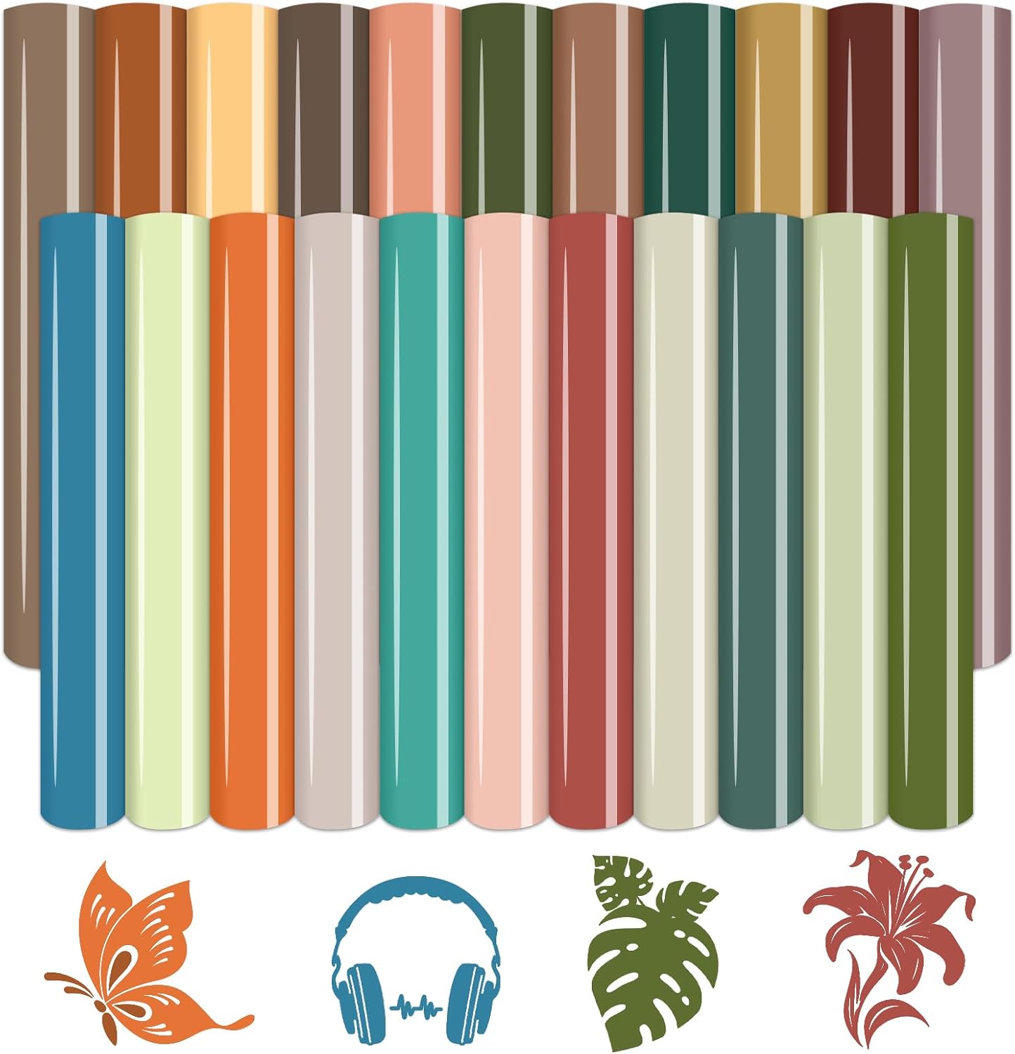 Boho Heat Transfer Vinyl -22 Sheets 12 * 10inches HTV Dark Boho Iron on Vinyl for T-Shirts Compatible with Cricut/Silhoutte Cameo