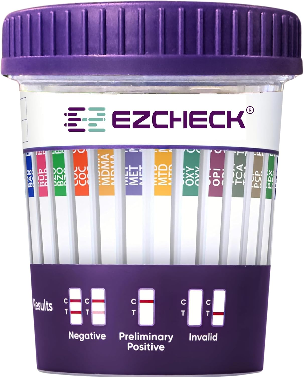 [100 Test Cups] 14-Panel EZCHECK® Multi-Drug Urine Test Cup – at-Home Instant Testing for 14 Substances - Fast Result in 5 mins - FSA/HSA Eligible