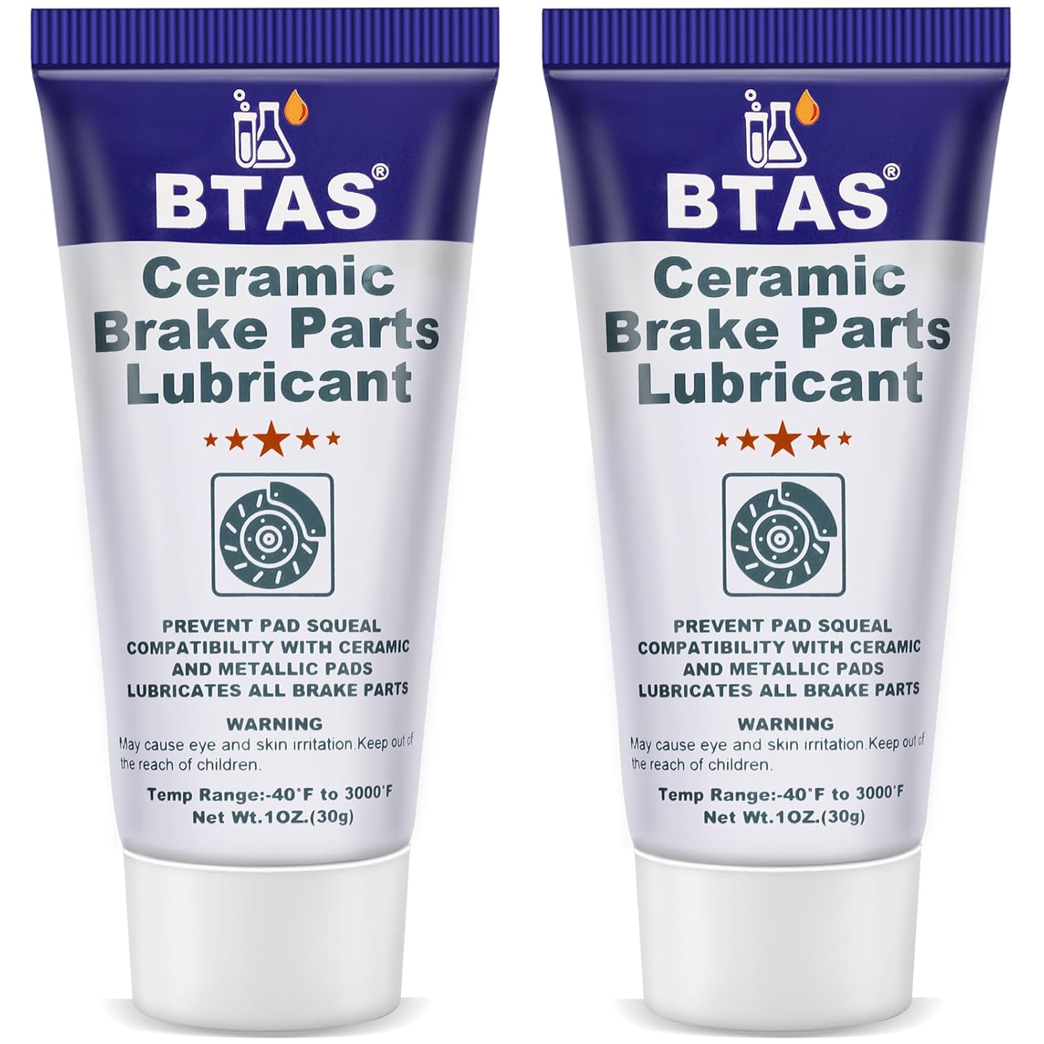 Brake Anti Seize&Squeal Synthetic Ceramic Grease 1 oz 2 Pcs,Caliper Pad Pin Parts Assembly Lubricant,High Temp Anti Seize Moisture Rust and Corrosion Resistant for Automotive