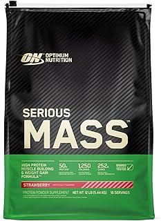 Serious Mass Strawberry Weight Gain Protein Powder | 12 lbs
